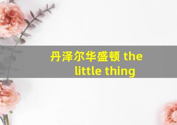 丹泽尔华盛顿 the little thing